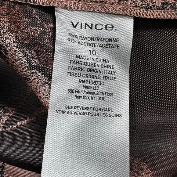 Vince Iris Floral Jacquard Twist Knot Midi Skirt Brown Women's Size 10 NWT NEW - Picture 7 of 12
